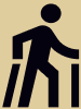 Bonhomme en baton représentant un marcheur